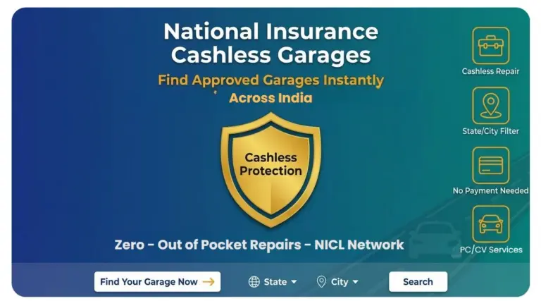 National Insurance Cashless Garages Finder Tool - Locate NICL approved repair centers