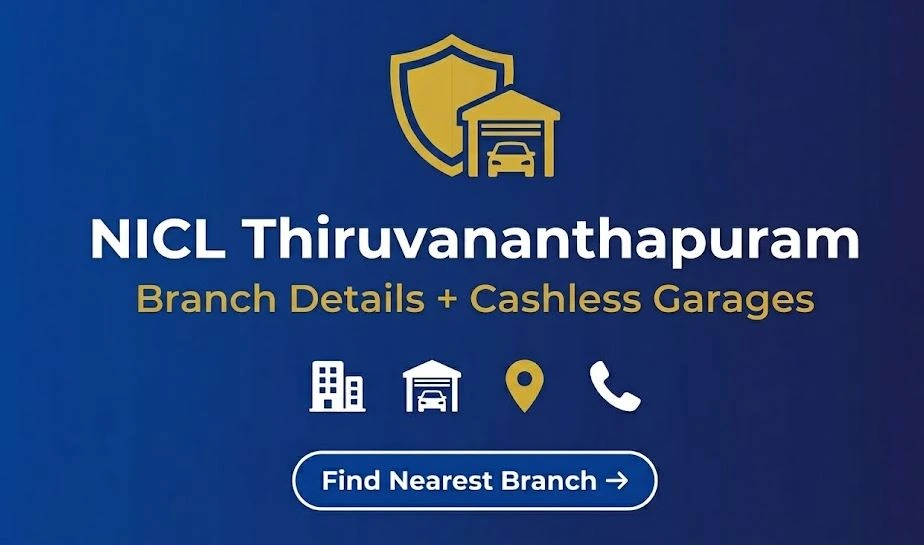 NICL Thiruvananthapuram offices, branches, cashless garages list with maps