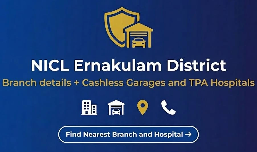 National Insurance Ernakulam, branch office, cashless garages and hospitals list for smooth claim and repair assistance.